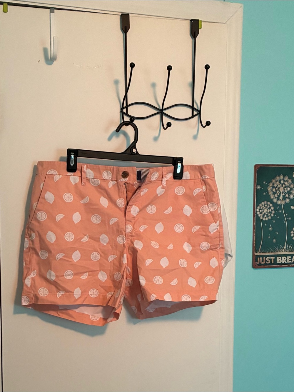 Old Navy Peach Shorts with White Citrus Print